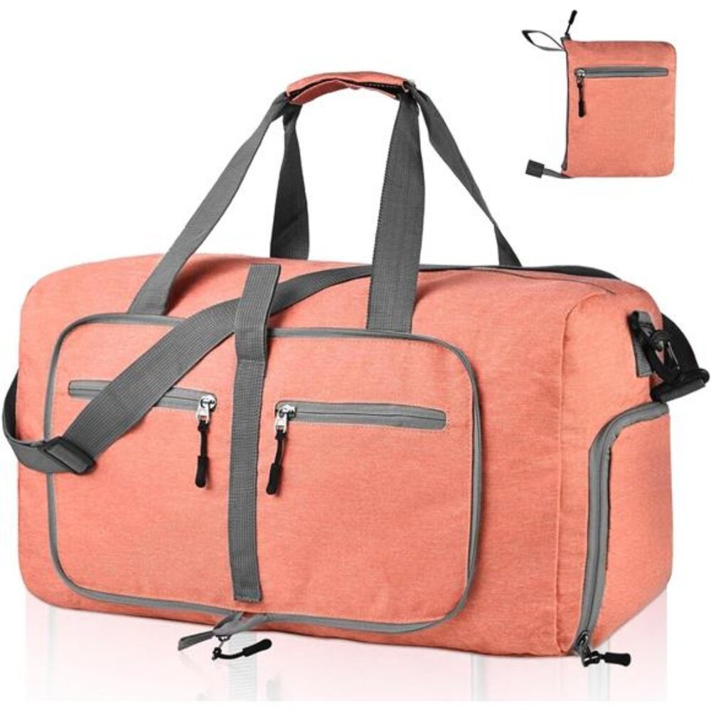 65L Travel Duffle Bag for Men Women - Foldable Duffel Bag with Shoes Compartment